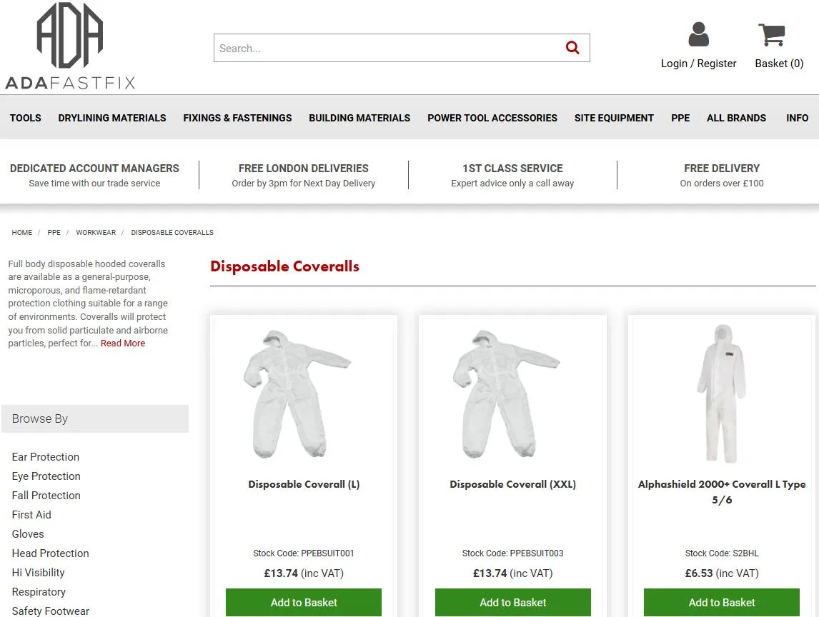 disposable coverall